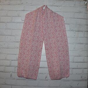 💗 ARIS Knit Scarf · Pink & White Geometric · 8" x 50"